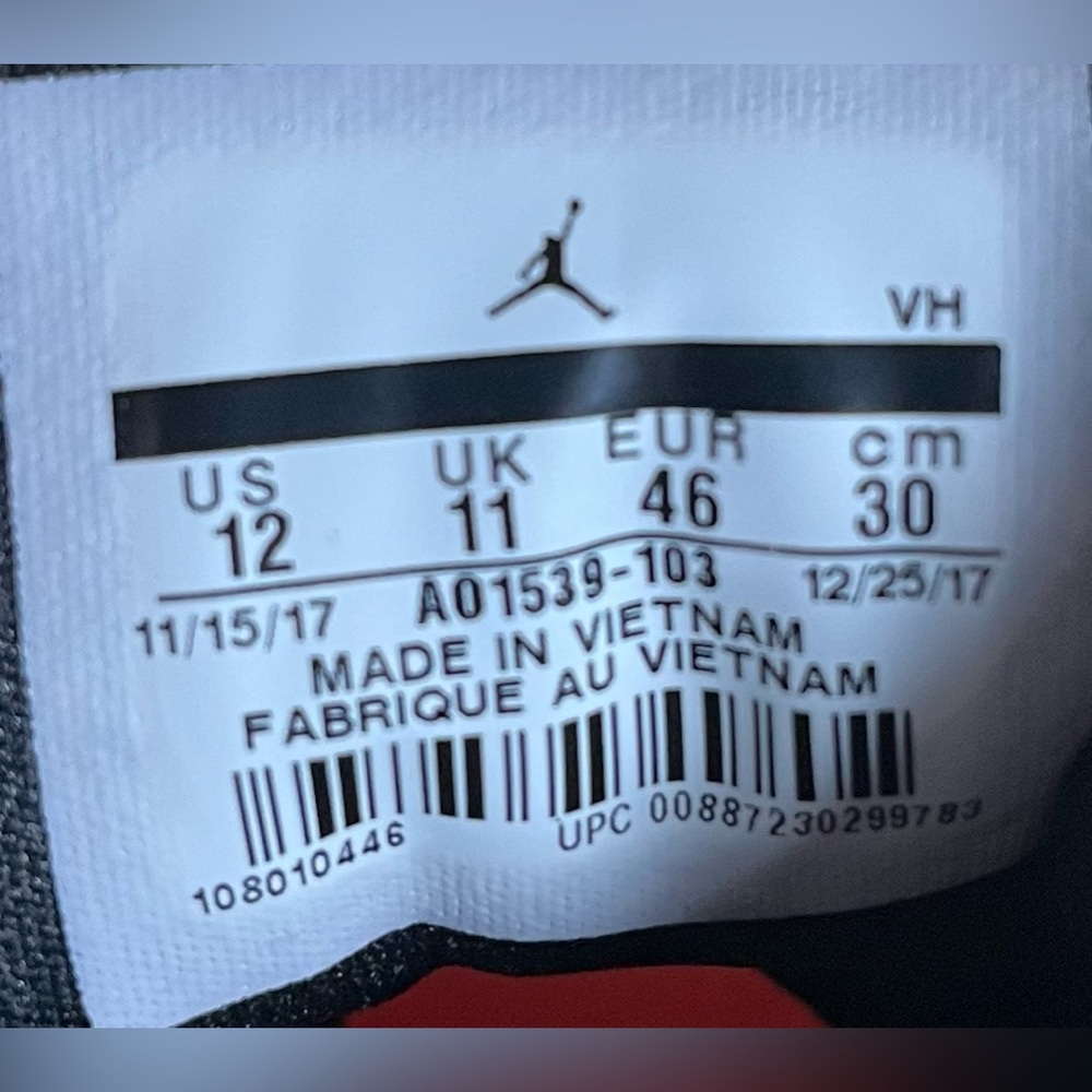 Nike Jordan DNA Mens Size 12 Shoes Sneakers Gray/Black/Red/White AO1539-103 - Picture 8 of 8